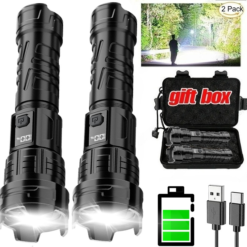 Outdoor Hunting Lights - Super Bright LED Flashlight USB Rechargeable