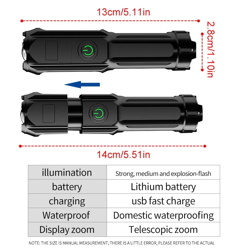Portable LED Flashlight Rechar - огляд і ціна Outdoor Hunting Lights
