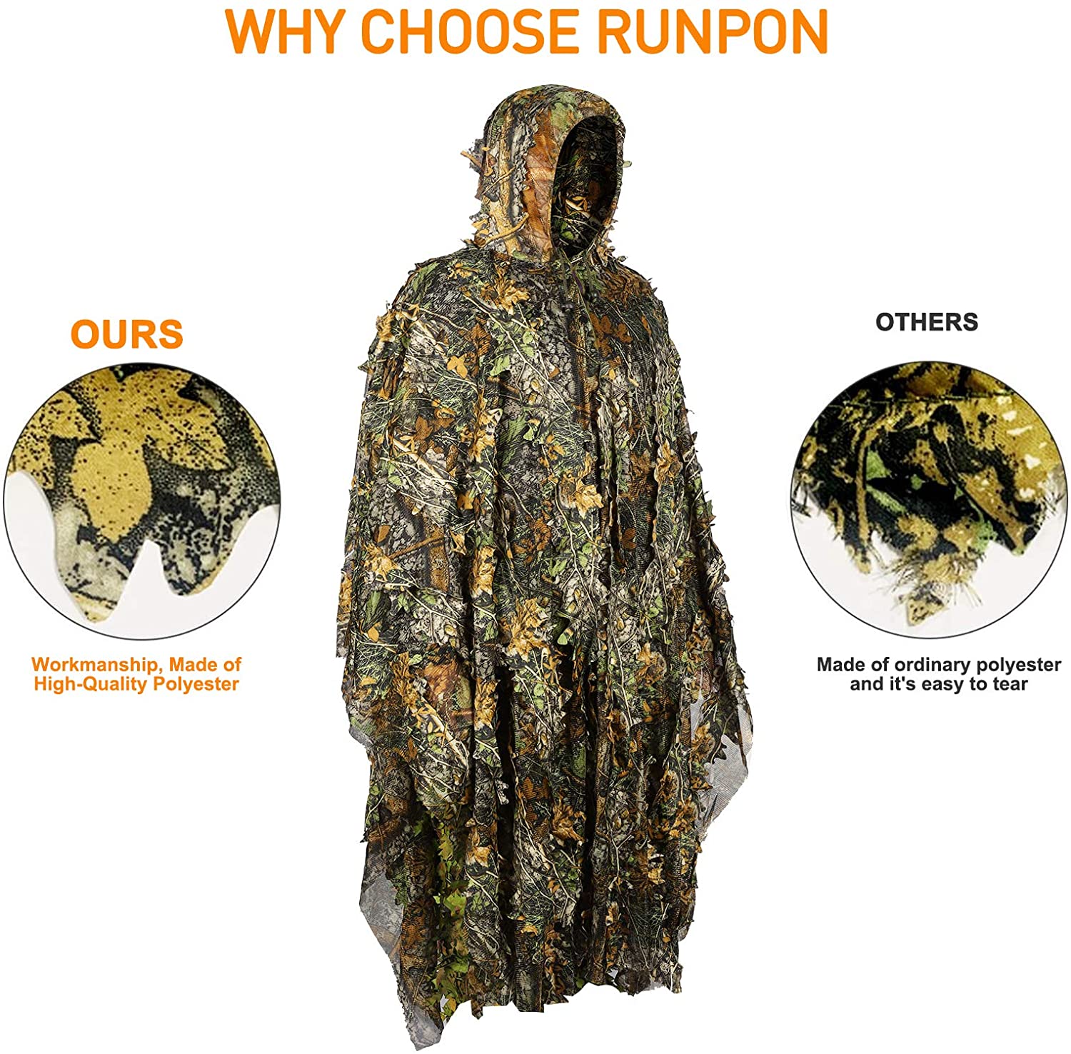 Camouflage Ghillie Poncho 3D L - огляд і ціна Ghillie Suit Woodland